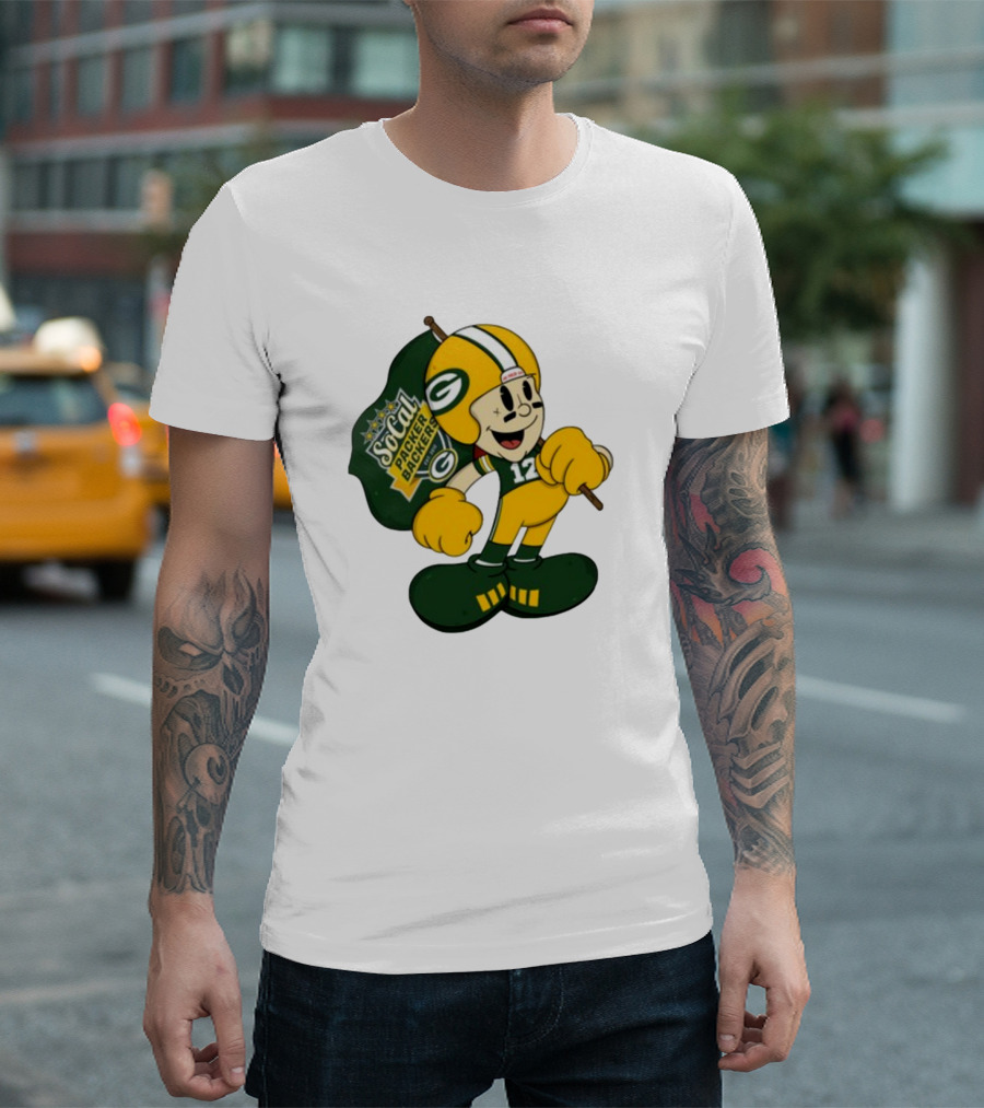 Socal Packer Backers 12 Retro Cartoon Football Character T-Shirt