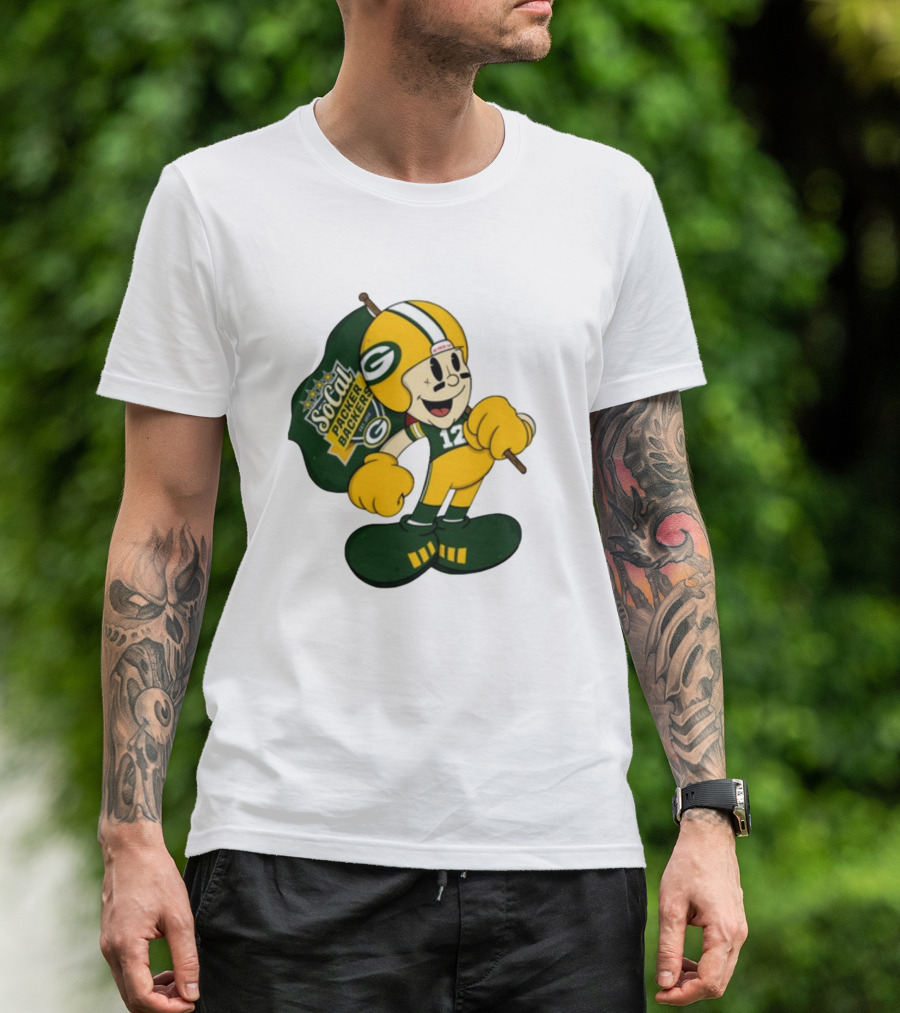 Socal Packer Backers 12 Retro Cartoon Football Character T-Shirt