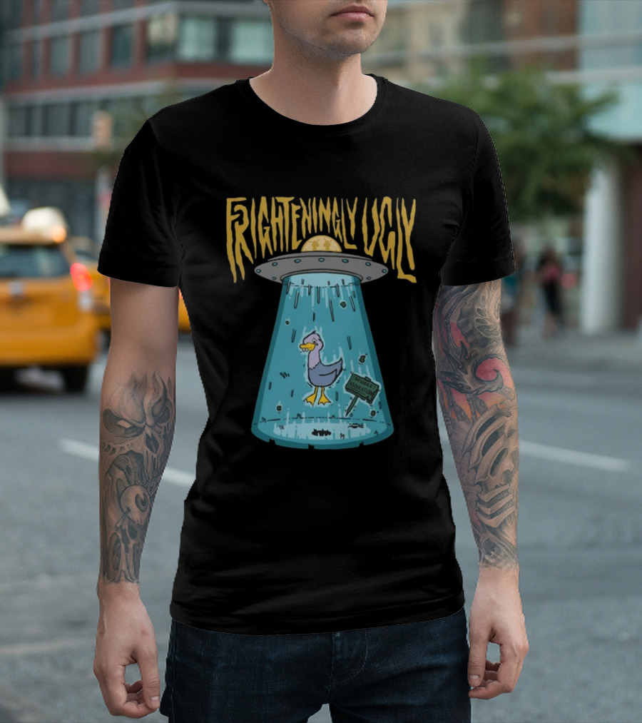 Foyesade Oluokun Frighteningly Ugly UFO Chicken Abduction T-Shirt