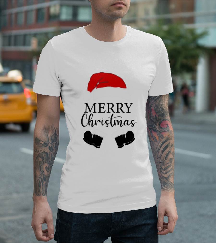 Merry Christmas Svg Santa Hat and Boots Softstyle V-Neck T-Shirt