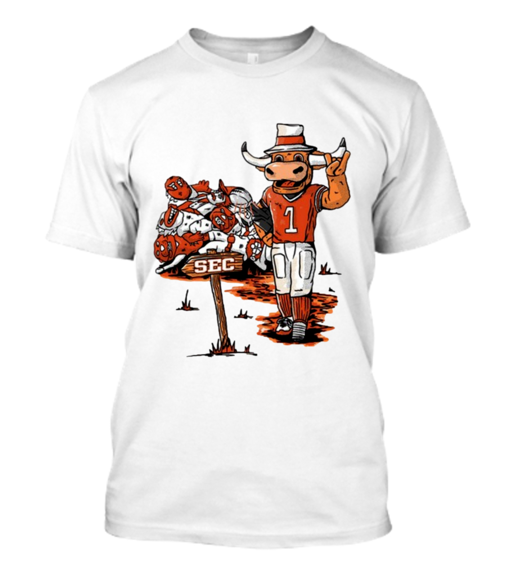Longhorn Mascot SEC Conference Champs Drawing T-Shirt