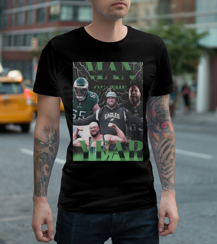 Man Of The Year Eagles Lane Johnson Player T-Shirt