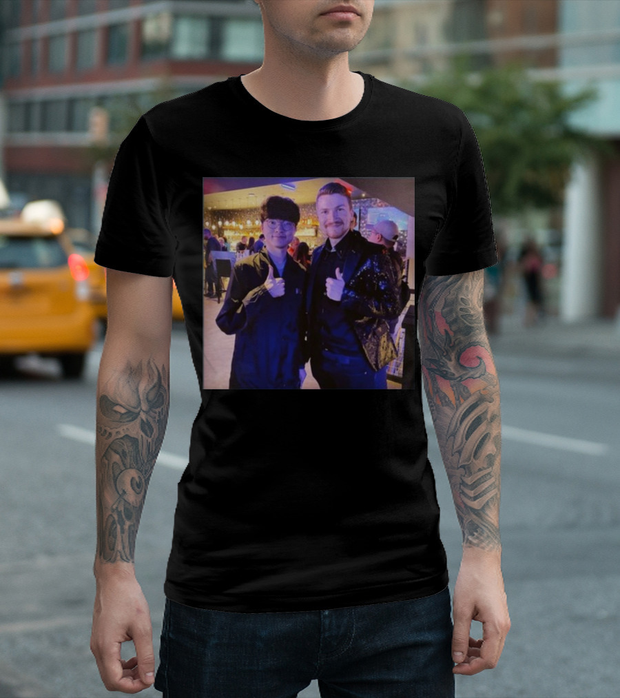 Fabian Mallant with Faker Thumbs Up Photo T-Shirt