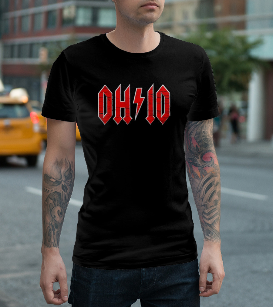 Ohio Thunder Bolt Iconic Rock Font T-Shirt