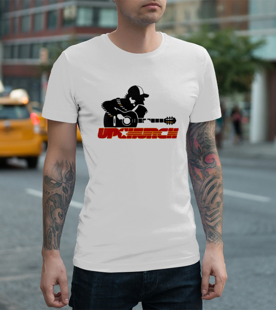 Upchurch Yellow Black Red Silhouette Guitar Player T-Shirt