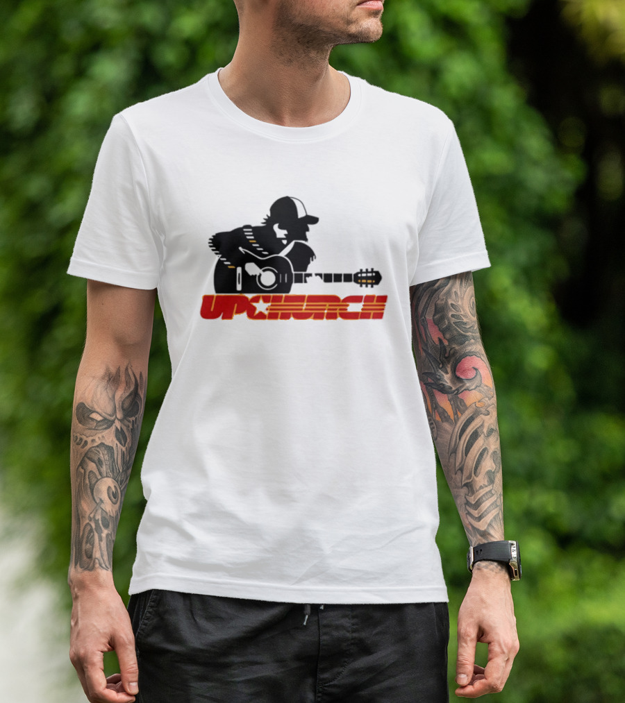 Upchurch Yellow Black Red Silhouette Guitar Player T-Shirt