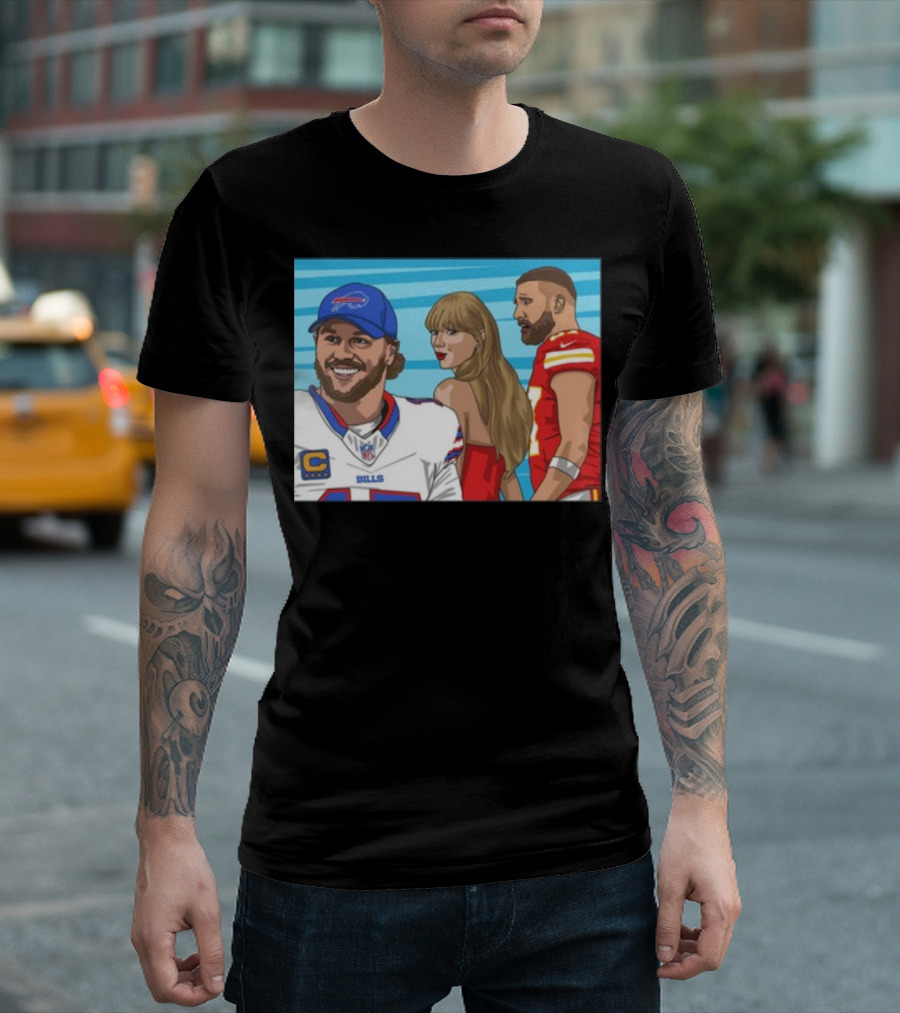 Carlcordesart Distracted Girlfriend Buffalo Bills Kansas City Chiefs T-Shirt