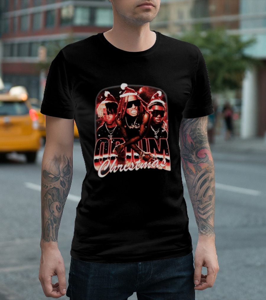 Opium Christmas Santa Hat Rap Trio T-Shirt