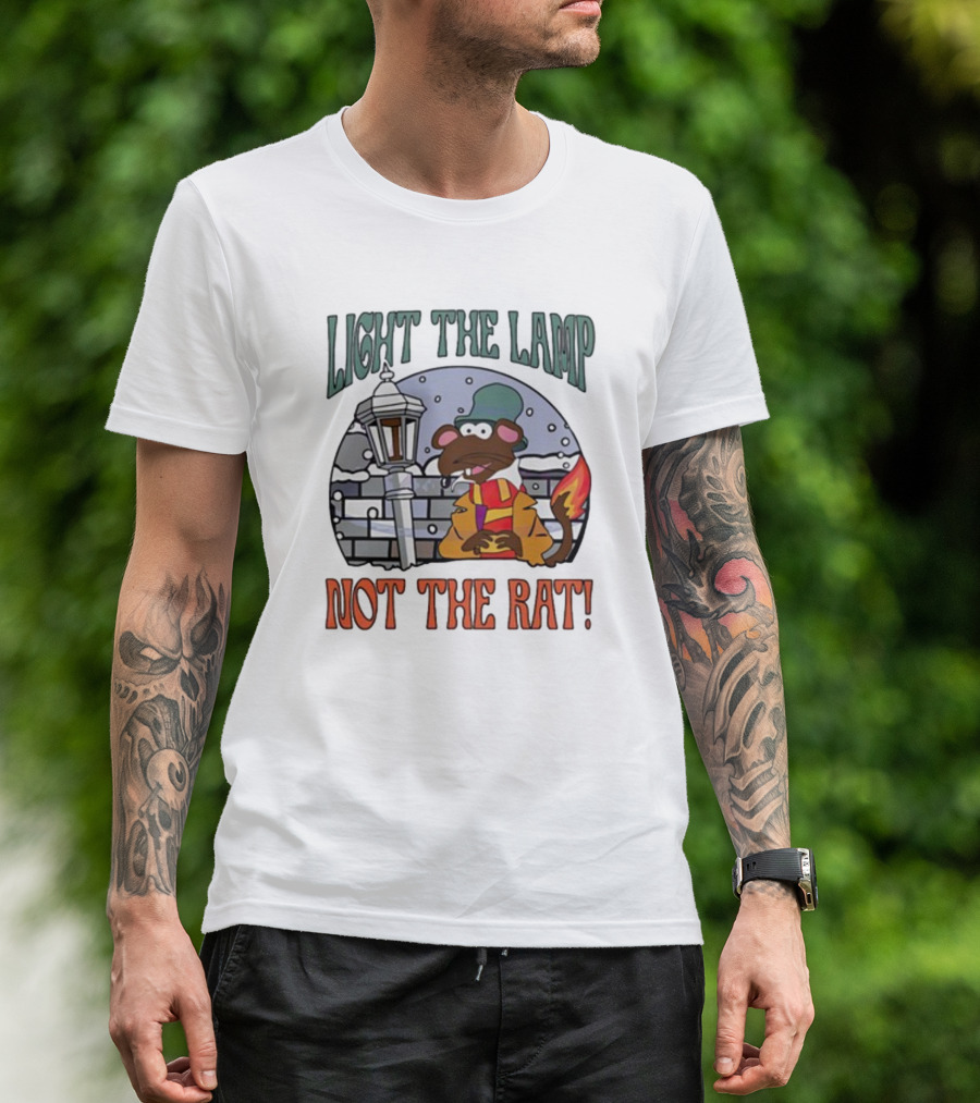 Light The Lamp Not The Rat Christmas Mouse Winter Scene T-Shirt