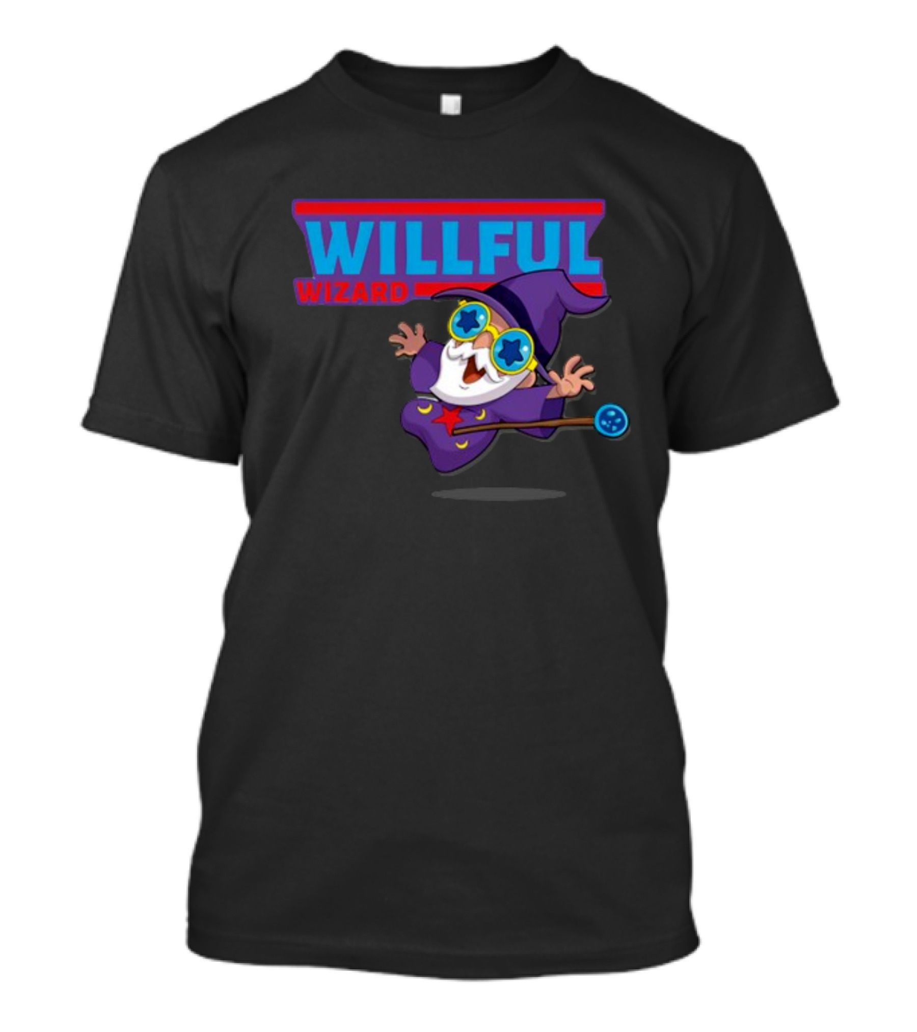 Veefriends Willful Wizard Character Willful Wizard Starry Glasses Playful Cartoon Wizard With Wand T-Shirt