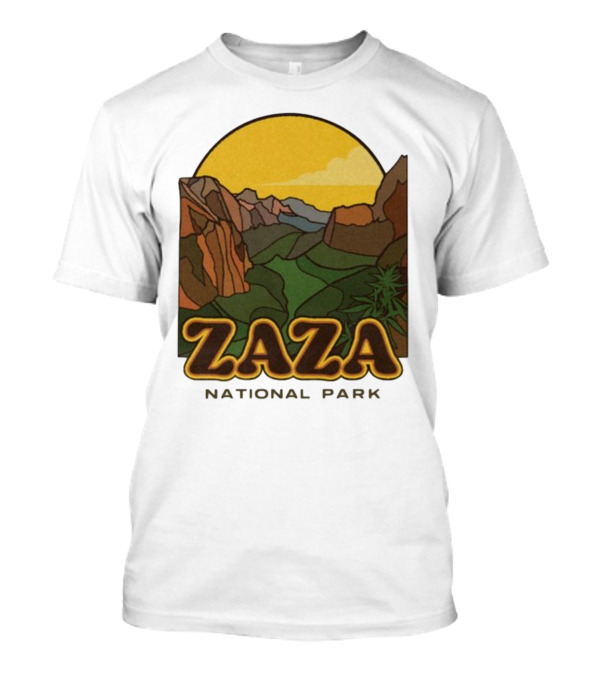 Zaza National Park Vintage Landscape With Mountains And Yellow Sunset T-Shirt