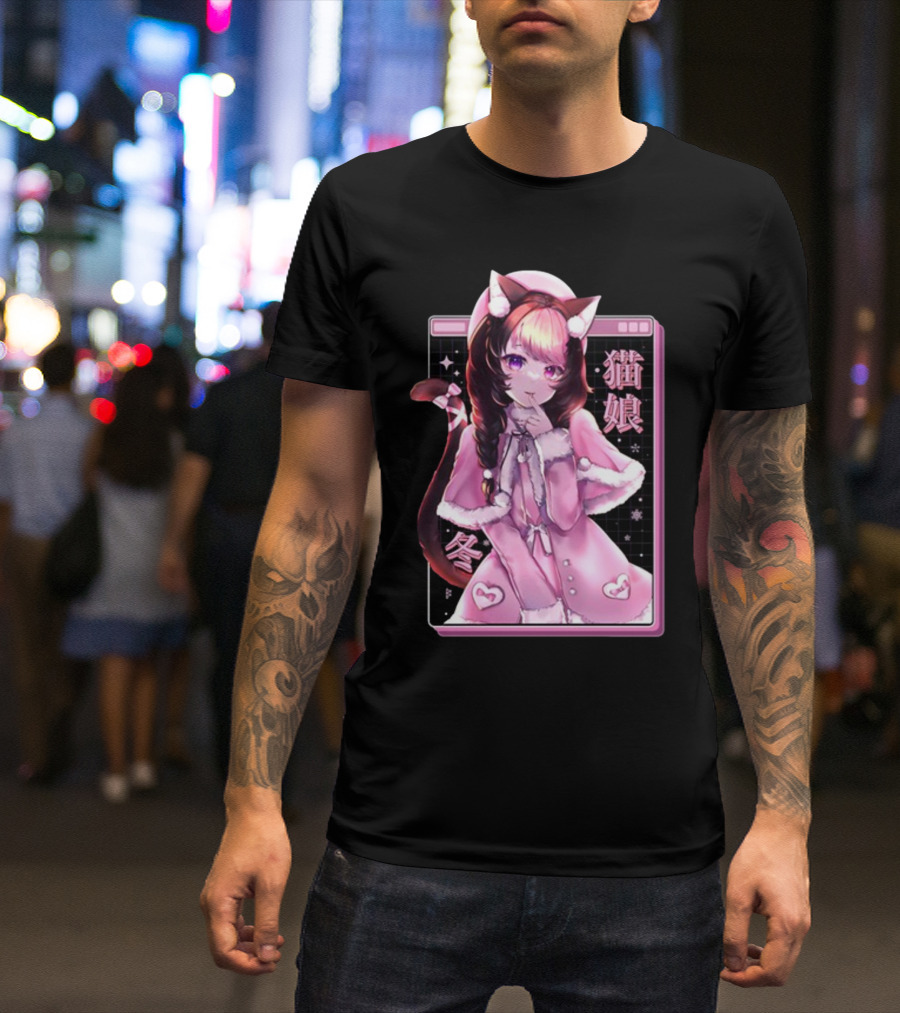Uwumarket Strawberry Innocent Winter Nekomata Anime Aesthetic T-Shirt