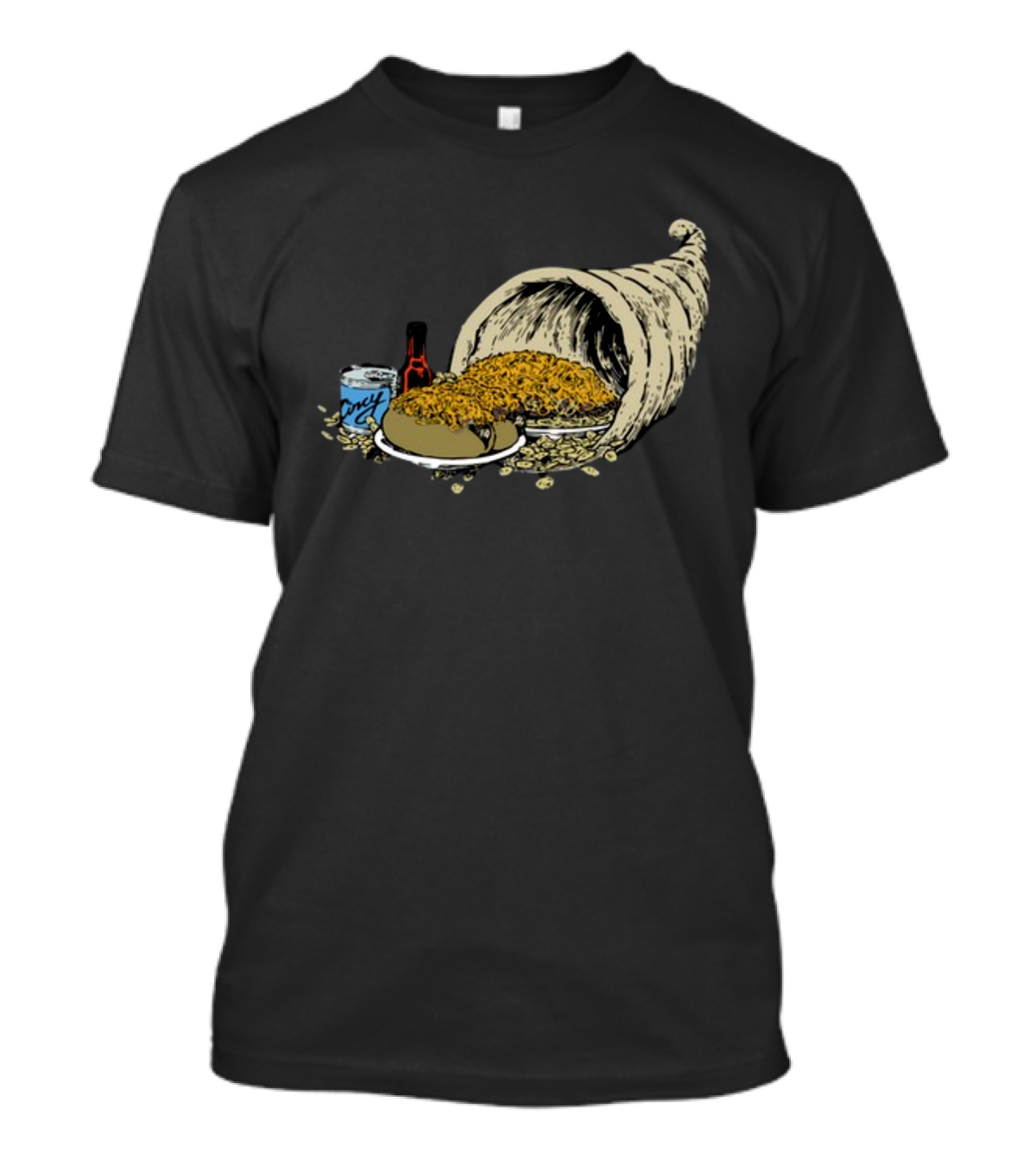 Cincy S Cincy Copia Cornucopia Chili Spaghetti And Hot Sauce T-Shirt