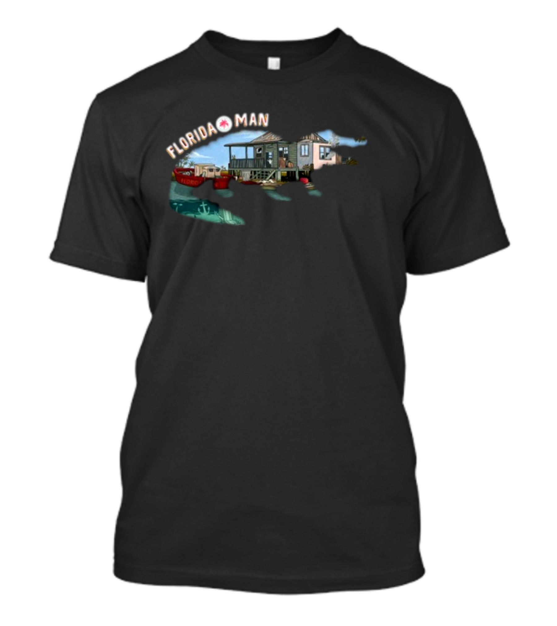 Florida Man And Gator Houseboat Adventure NFT T-Shirt