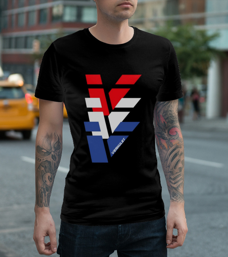 Verhulst Tri-Color Red White Blue V T-Shirt