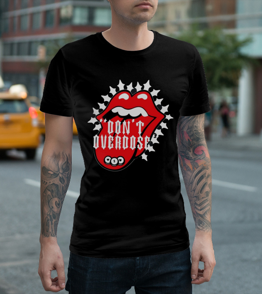 Upperlevel916 Evol Love Is A Drug Don't Overdose Iconic Red Lips T-Shirt
