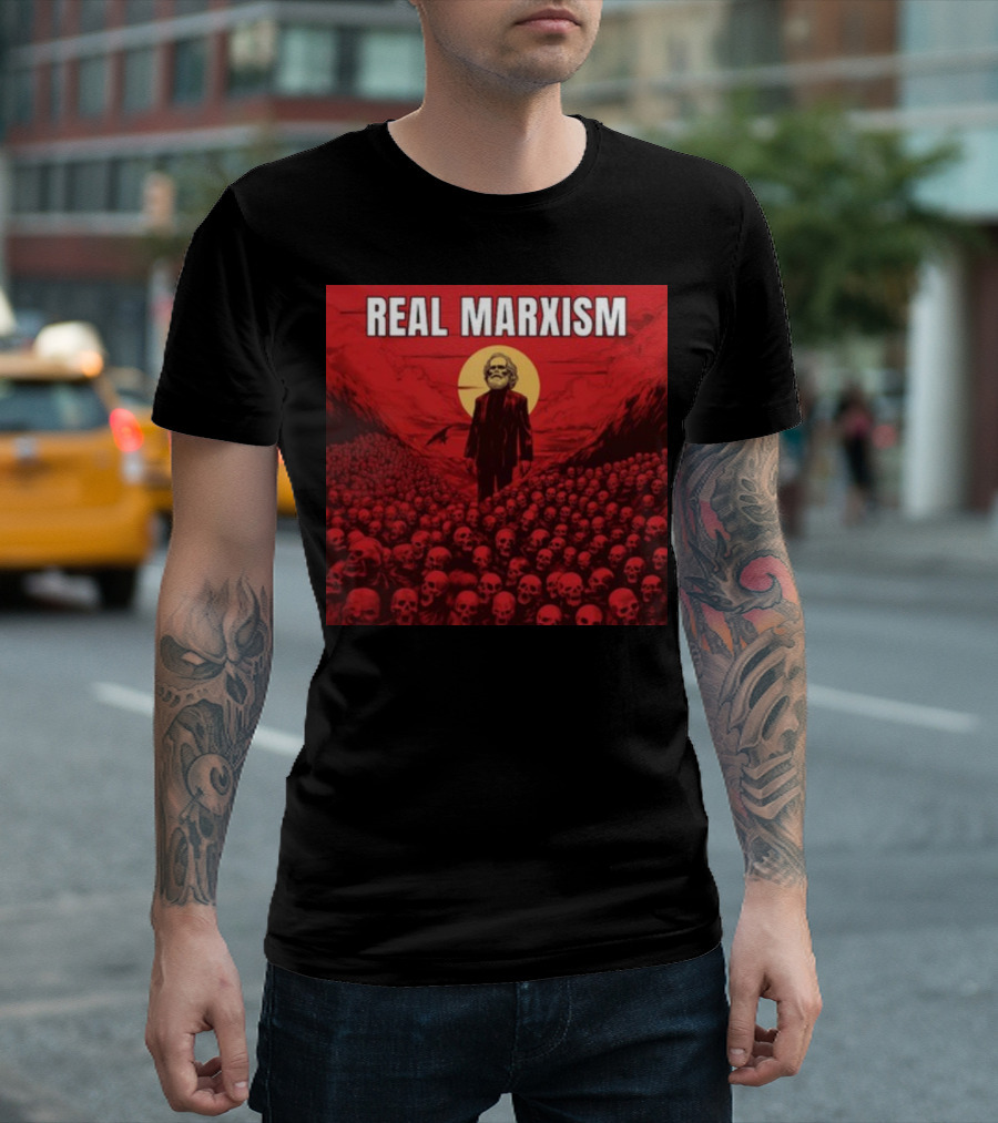 REAL MARXISM SKULLS RED SUN T-Shirt