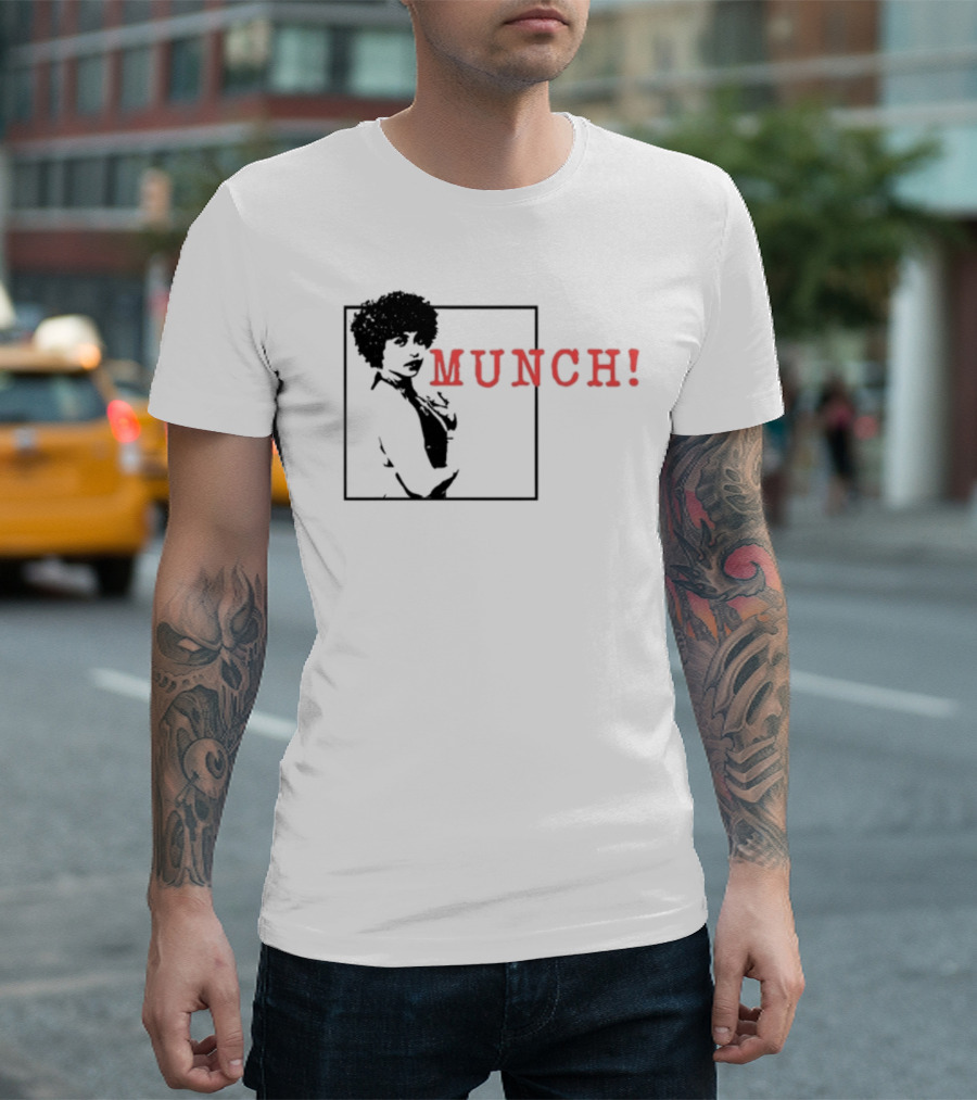 Ylikeapparel Munch Bold Red Text With Figure Image T-Shirt