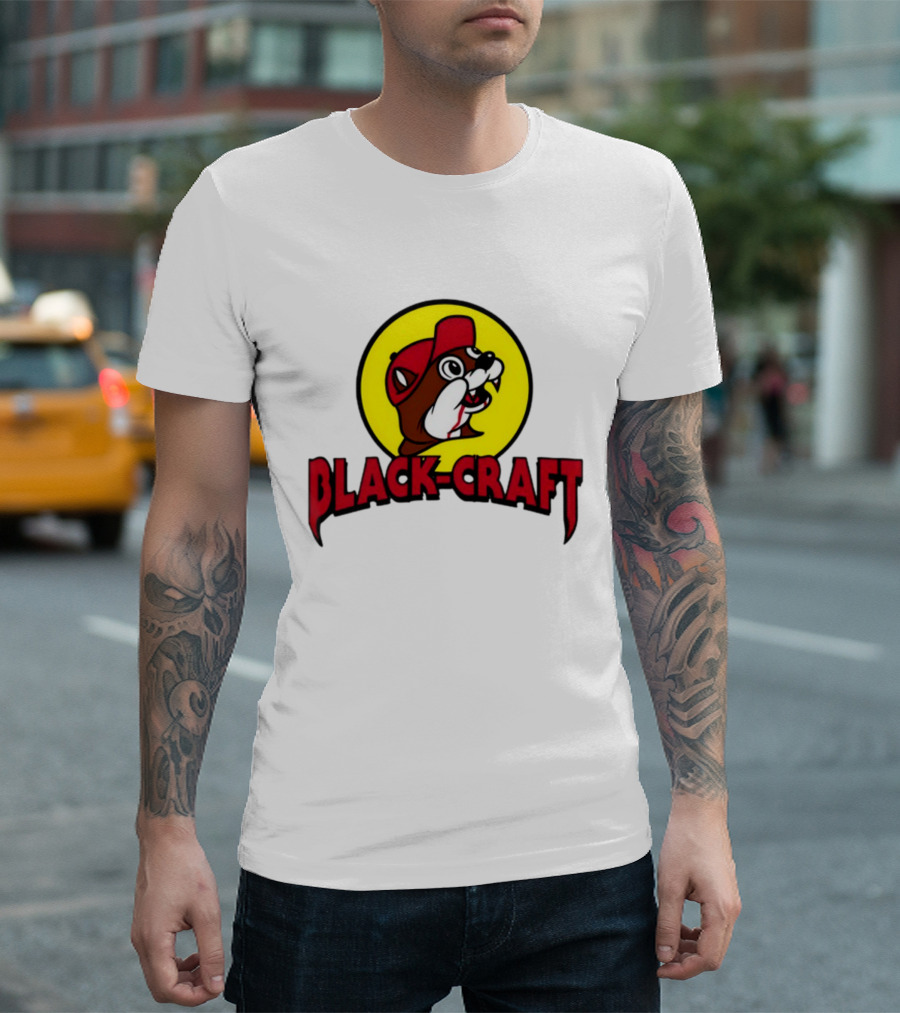 Black Craft Bucees Softstyle V-Neck Texan Mascot T-Shirt