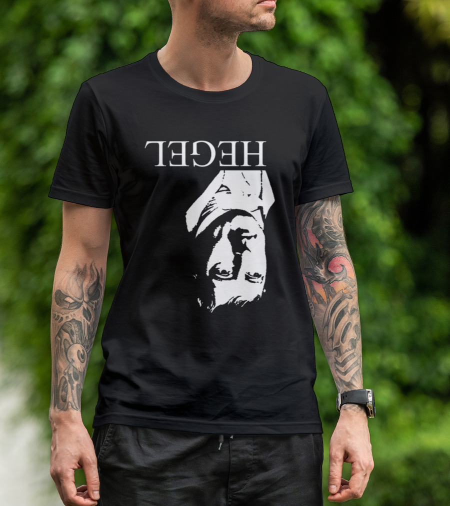 Marx Hegel Upside Down Text Image T-Shirt