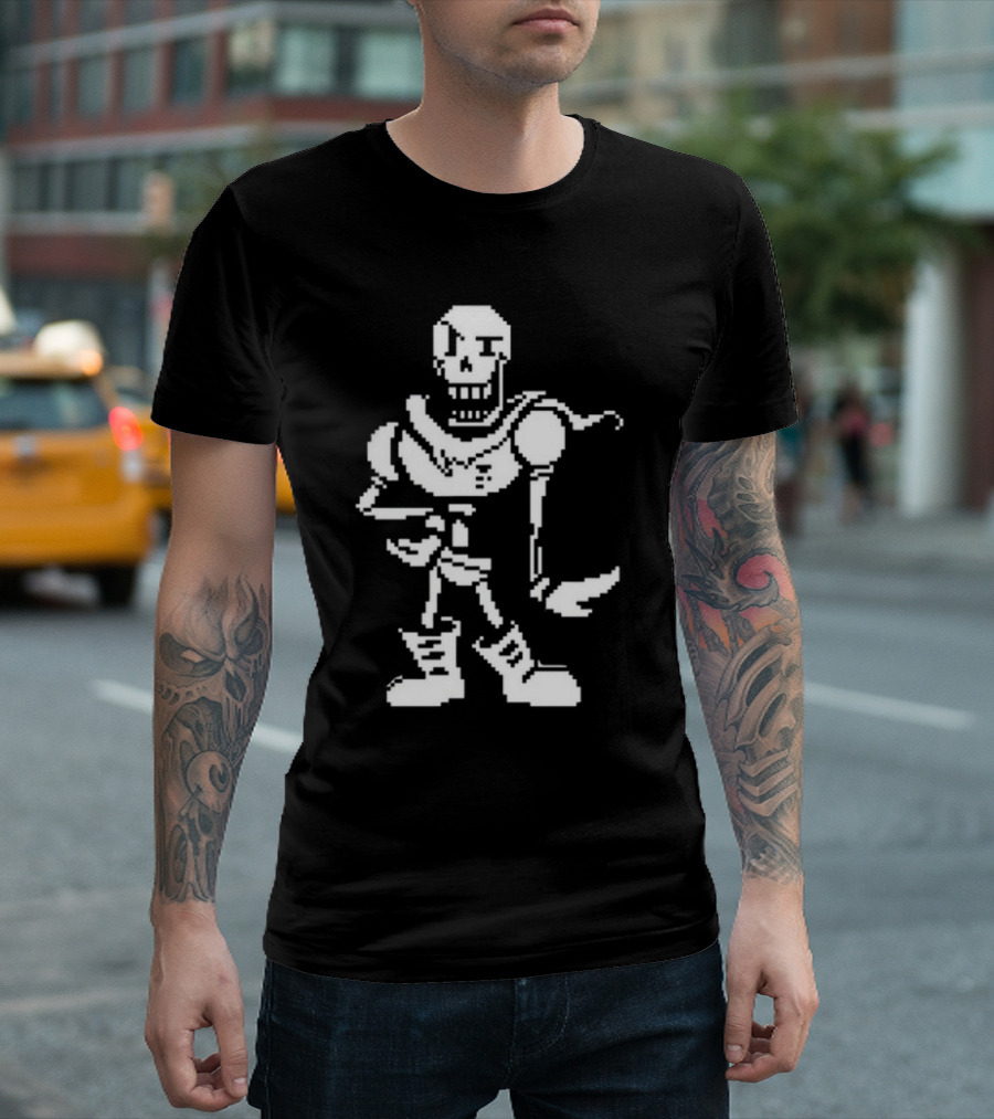 Stillstanningdnp Papyrus Battle Sprite Undertale Character Pixel T-Shirt