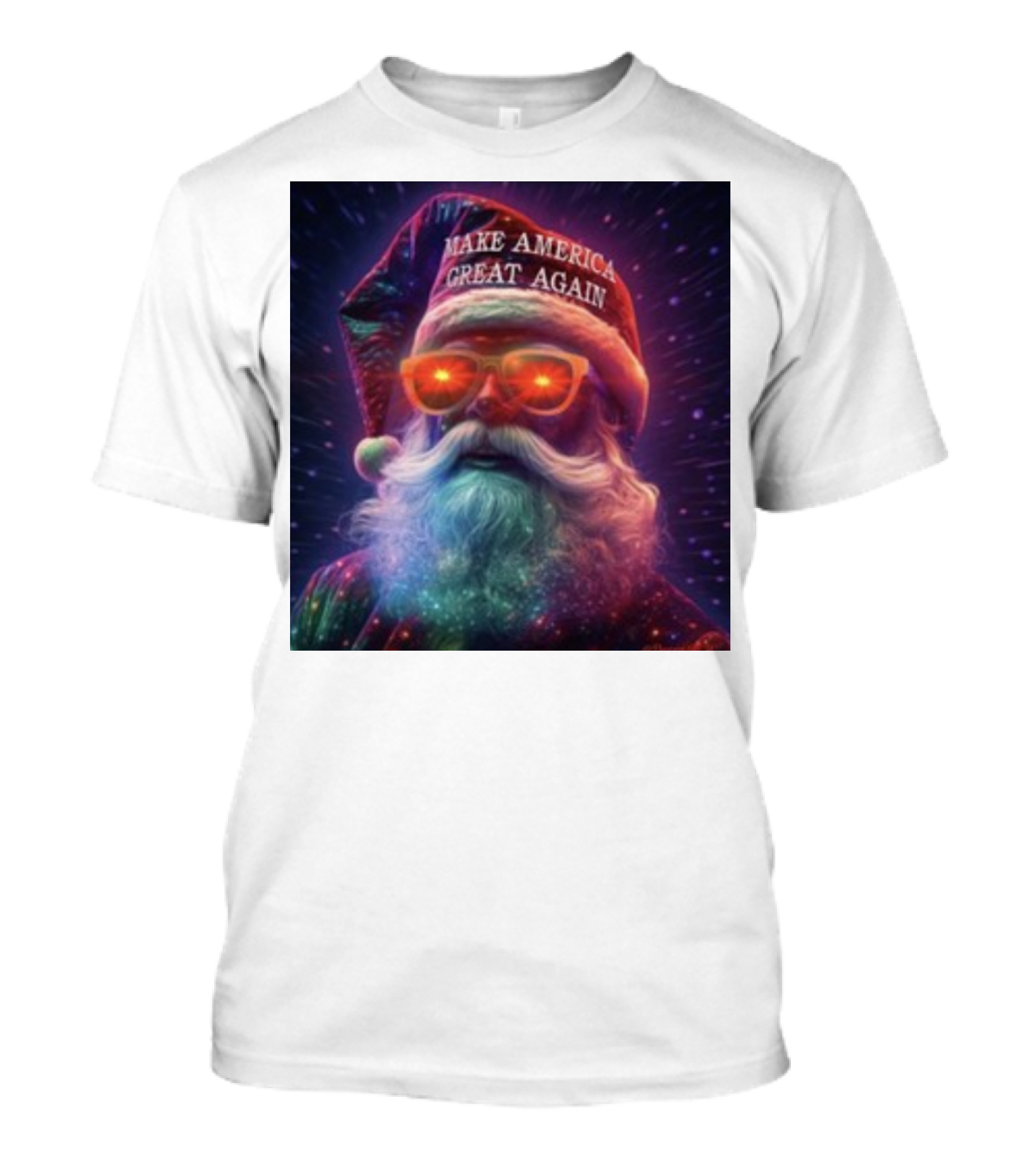 Thegrift MAGA Santa Make America Great Again Neon Glow T-Shirt