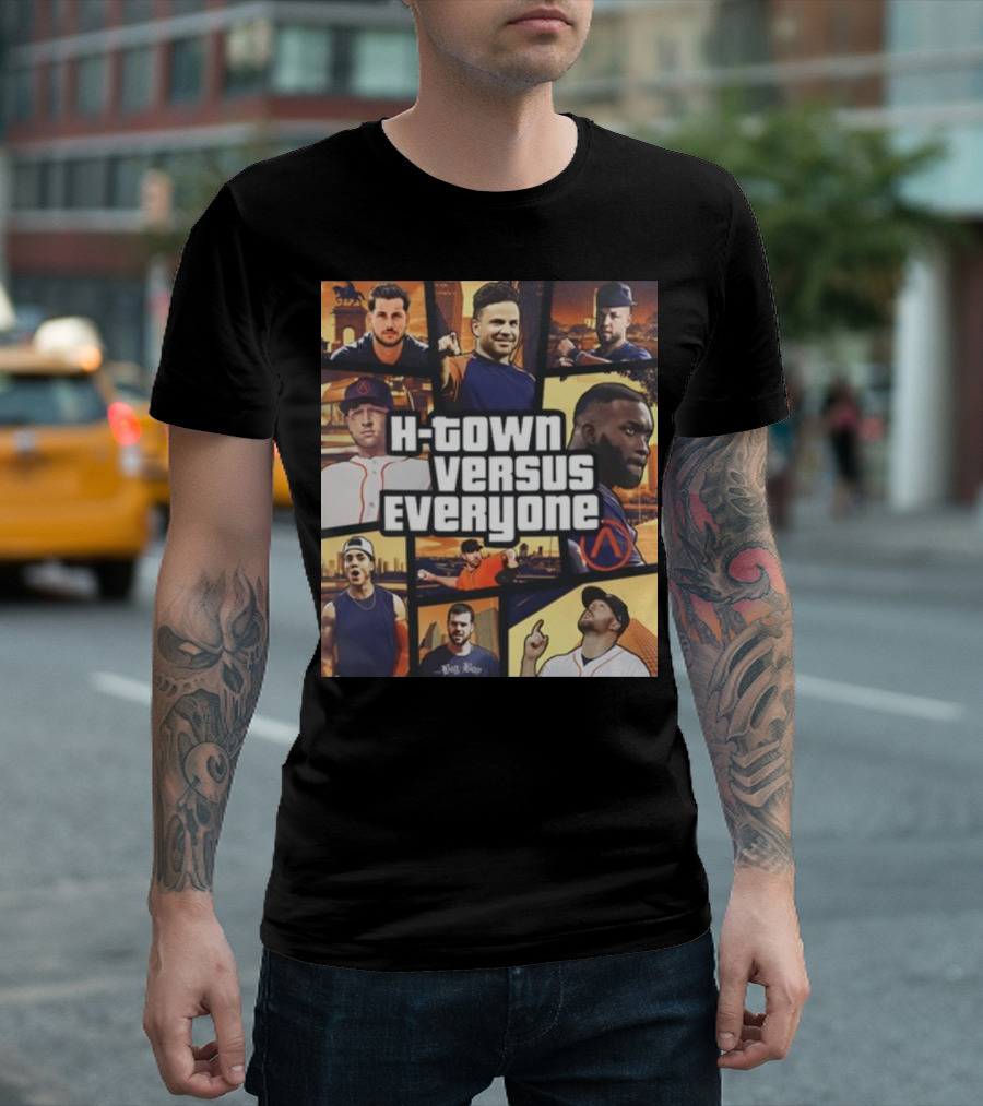 H-Town Versus Everyone Houston Sports Icons Collage T-Shirt