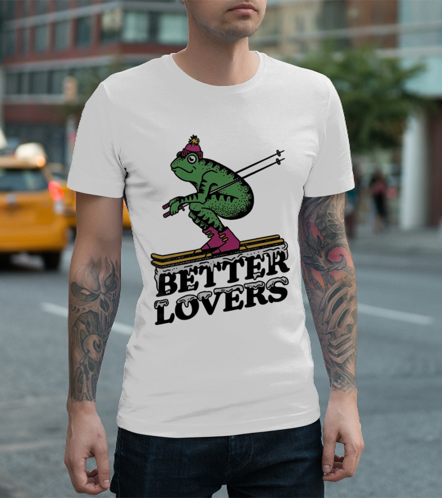 Better Lovers Ski Frog Pom Pom Hat Slalom T-Shirt