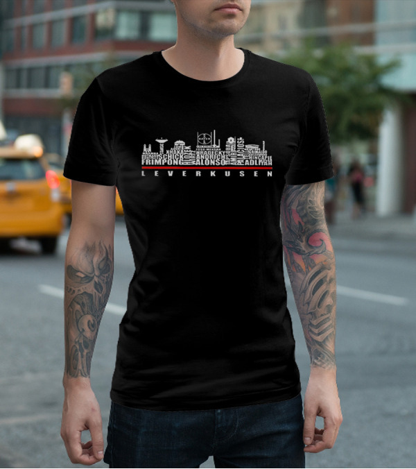Leverkusen Skyline Frimpong Alonso Hradecky Adli Amiri Kossounou Demirbay Wirtz Demirbay Kossounou Hincapie T-Shirt