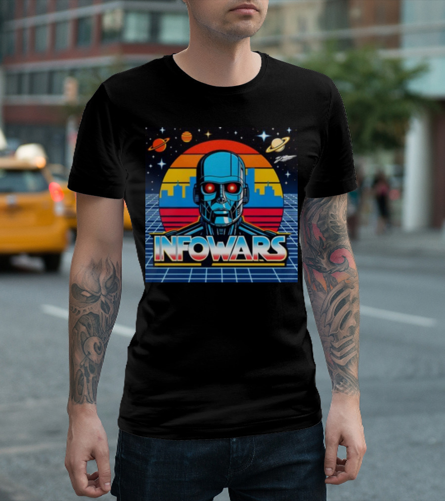 Infowars Skynet Retro Futuristic Robot T-Shirt
