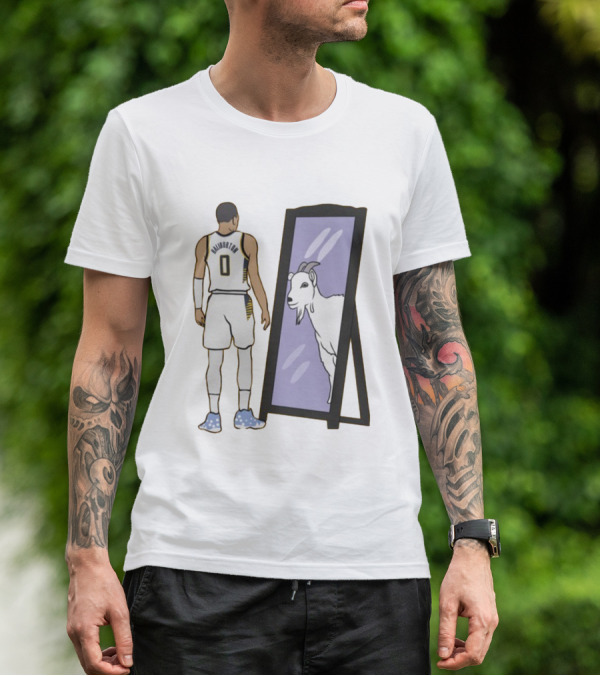 Tyrese Haliburton 0 Reflecting Goat In Mirror T-Shirt