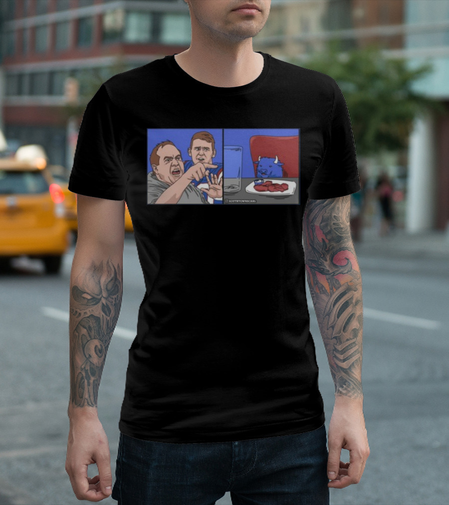 Sophtowncarl Angry Man Shouting at Blue Cat Meme T-Shirt