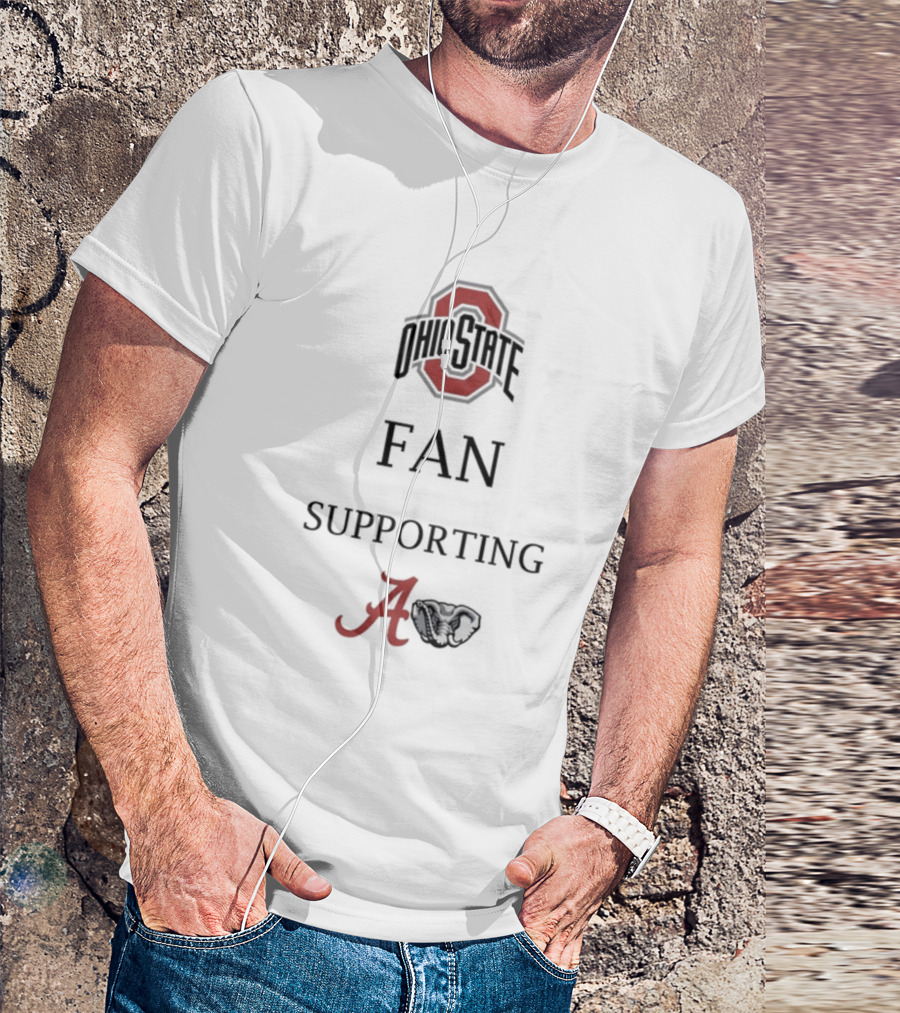 Ohio State Fan Supporting Alabama Crimson Tide T-Shirt