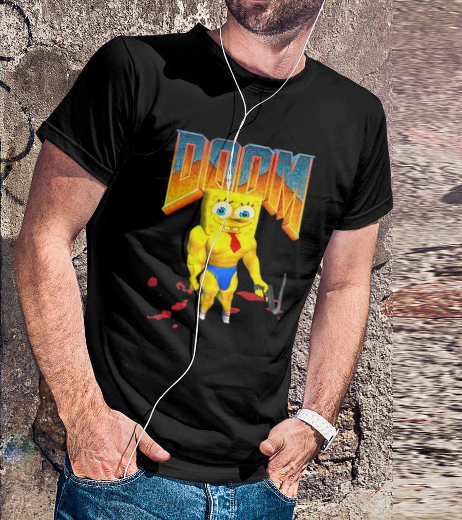 Doom Spongebob Teenhearts Muscular Parody Crossover T-Shirt