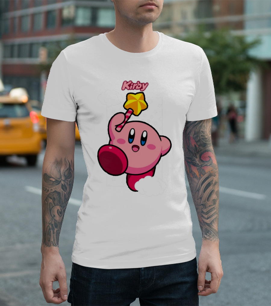 Kirby Main Character With Star Rod Gamestop Bioworld T-Shirt