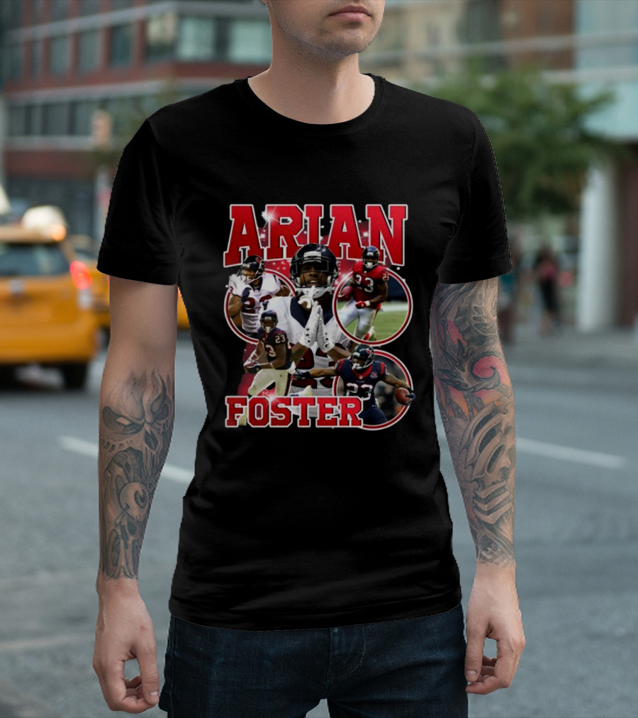 Macrodosing Arian Foster Football Collage T-Shirt