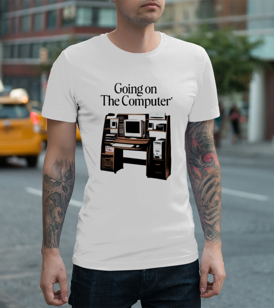 Going On The Computer In Loving Memory 1995-2207 Retro Desktop Setup T-Shirt
