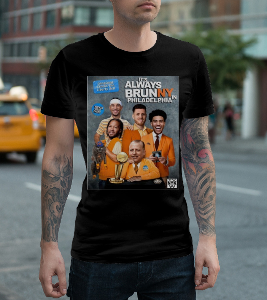 GangGang Cracks the Liberty Bell It's Always Brunny in Philadelphia NYK VB Bocker Back Pages T-Shirt