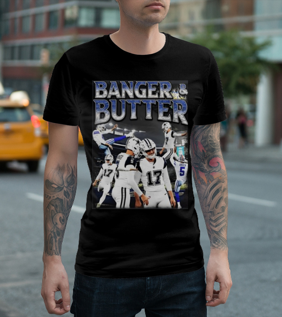 Banger and Butter Football Action with 17 and 5 T-Shirt