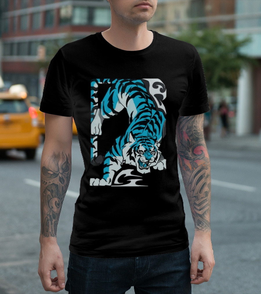 Mawili Poisonp1nk Blue Tiger Stripes T-Shirt