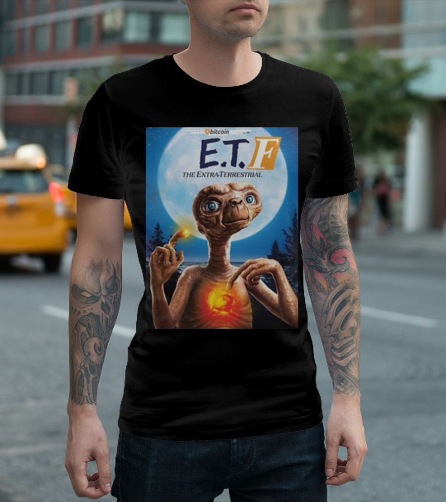E.T.F The Extra-Terrestrial Bitcoin Phone Home T-Shirt