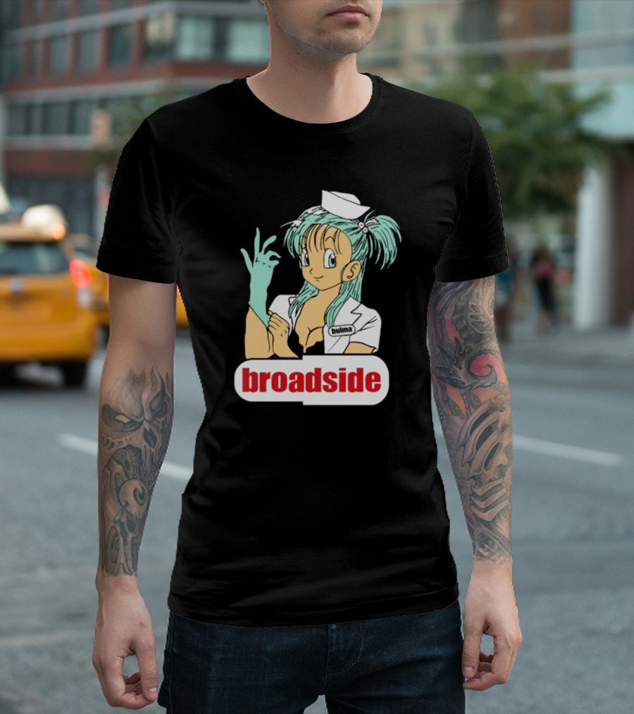 Bulma Broadside Nurse Anime Character with Glove and Cap T-Shirt