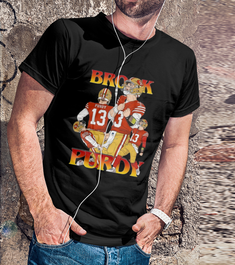 Brock Purdy 49ers Quarterback Action Rita Oak T-Shirt