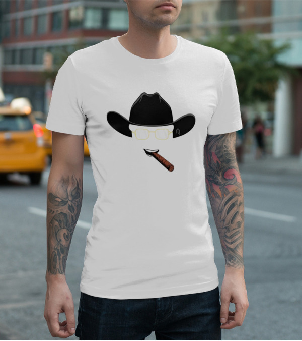 Cowboy Hat Sunglasses Cigar Iconic T-Shirt