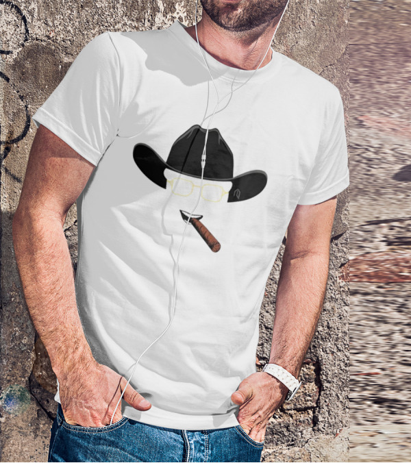 Cowboy Hat Sunglasses Cigar Iconic T-Shirt