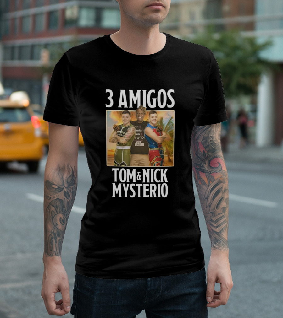 3 Amigos Tropical Adventure with Tom and Nick Mysterio T-Shirt