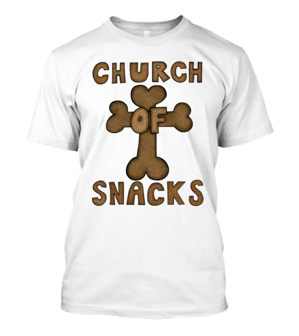 Church Of Snacks Bone Cookie Cross T-Shirt