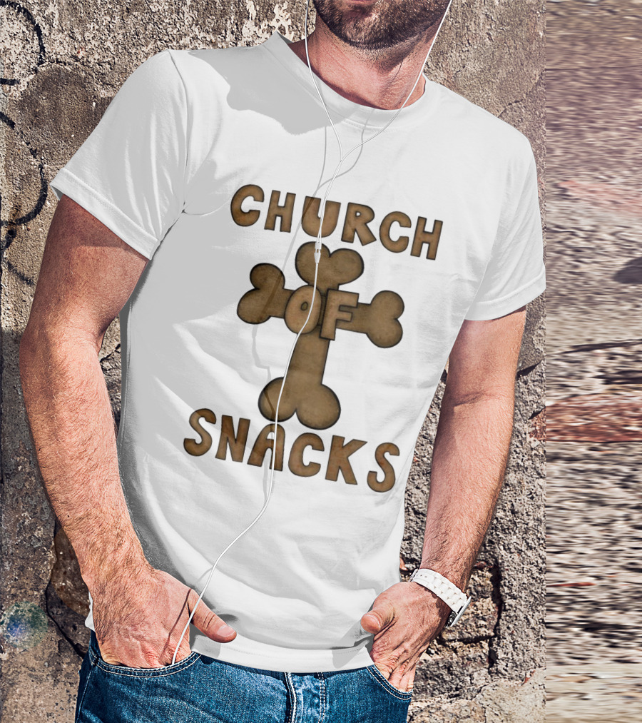 Church Of Snacks Bone Cookie Cross T-Shirt