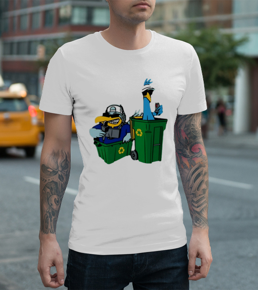 Birdie Juice People’s Birdies Recycling Bin Humor T-Shirt