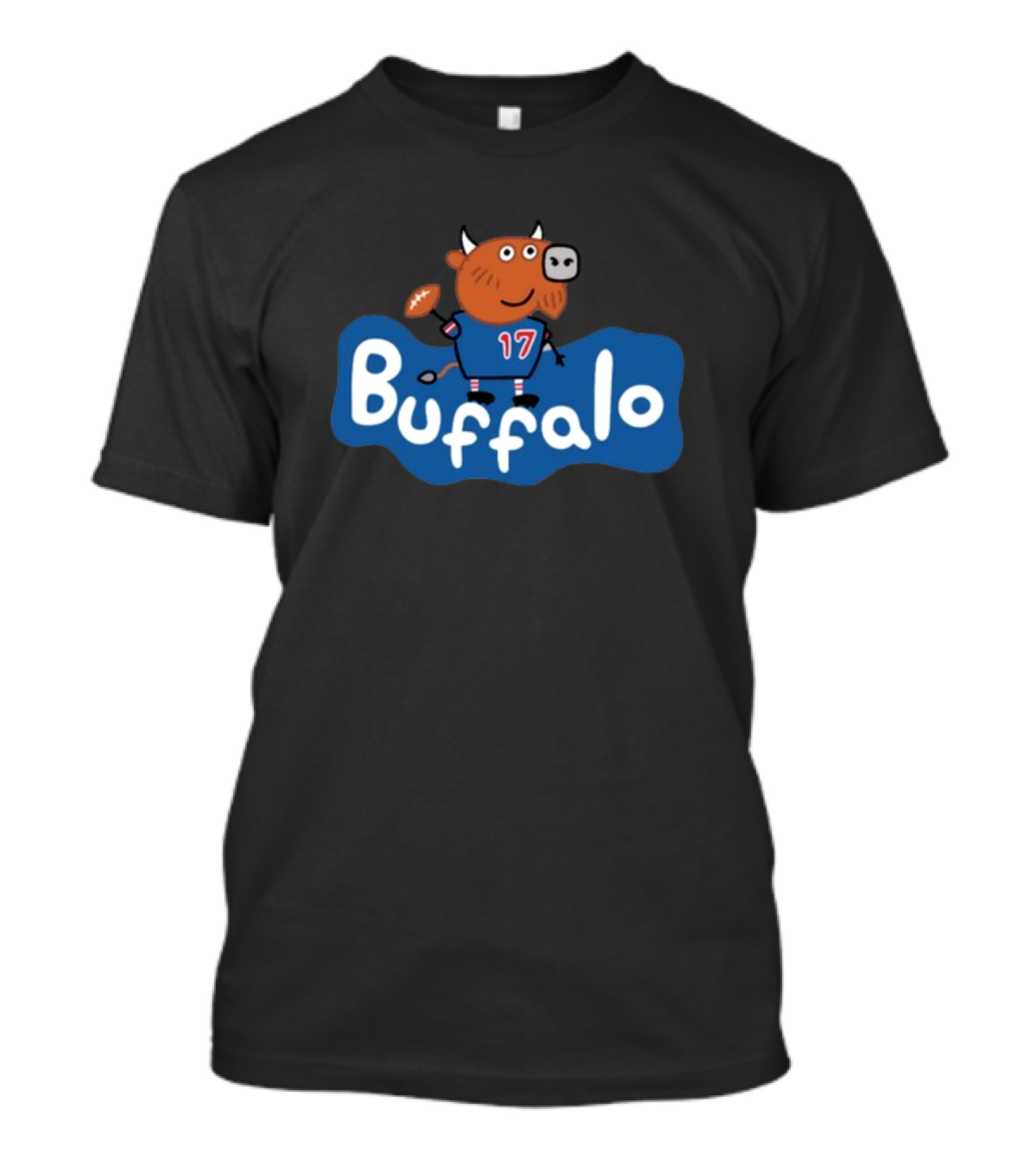 Buffalo Football Cartoon Bull 17 T-Shirt